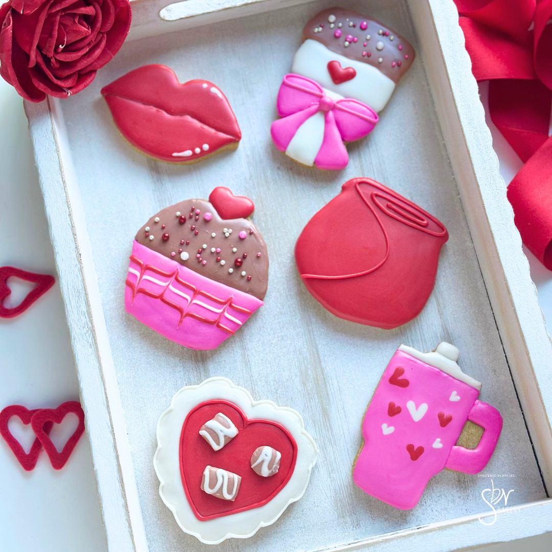decorated sugar cookies used in February cookie class